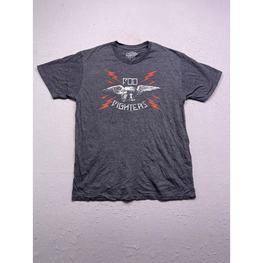 Six Fifty One Foo Fighters T-Shirt Cotton Poly Heather Gray Large Mens